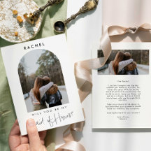 ¿Serás mi empleada de honor Minimalista foto?