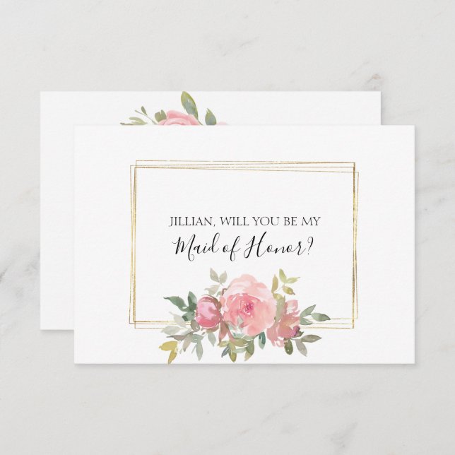 ¿Serás mi empleada de honor? Rosa de Rubor (Anverso / Reverso)