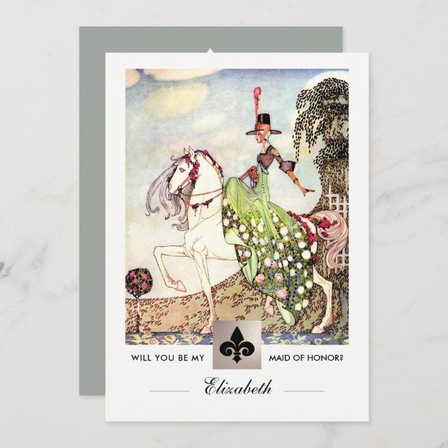 ¿Serás mi empleada de honor? Tarjetas de invitació (Anverso / Reverso)