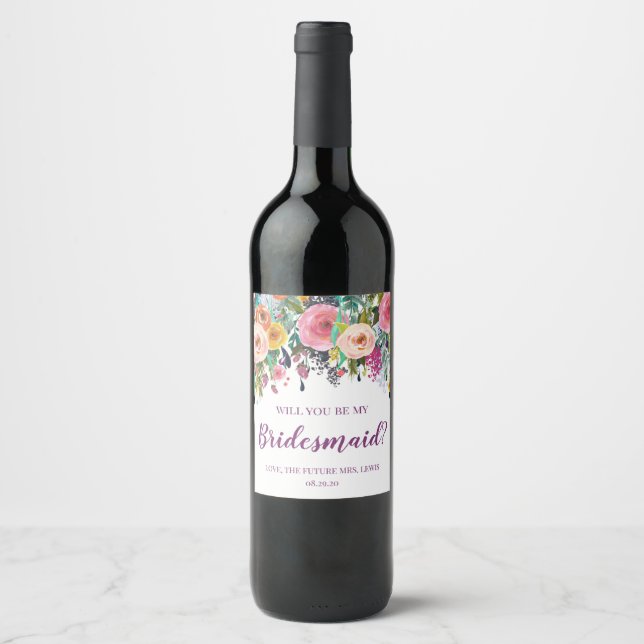¿Serás Mi Etiqueta De Vino Personalizado De La Nov (Anverso)