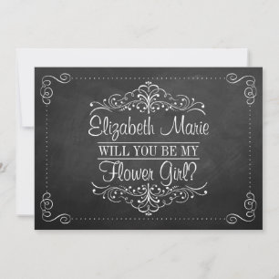 ¿Serás Mi Gir De Flor? Tarjetas Ornate Chalkboard