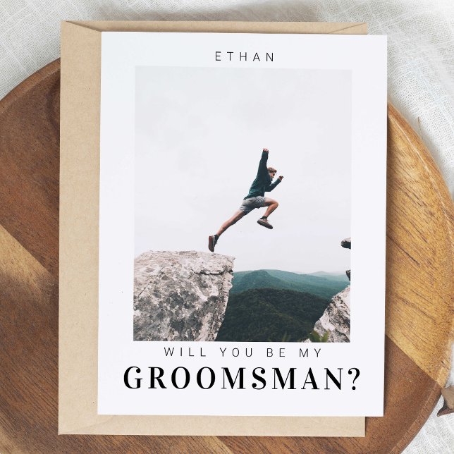 Serás mi Groomsman Foto Minimalista moderna (Subido por el creador)
