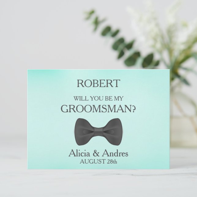 ¿Serás mi Groomsman? Invitación (Anverso de pie)