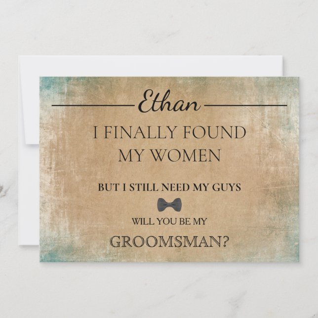 ¿Serás Mi Groomsman? Invitación (Anverso)