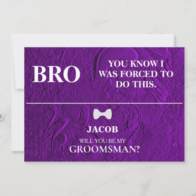 ¿Serás Mi Groomsman? Invitación (Anverso)