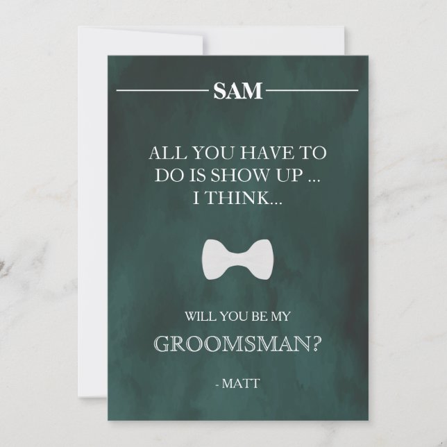 ¿Serás Mi Groomsman? Invitación (Anverso)