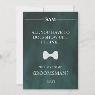 ¿Serás Mi Groomsman? Invitación