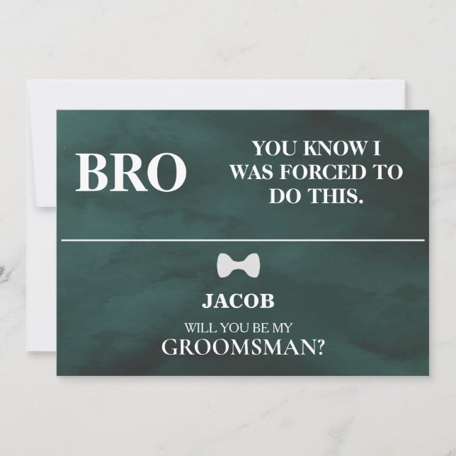¿Serás Mi Groomsman? Invitación (Anverso)