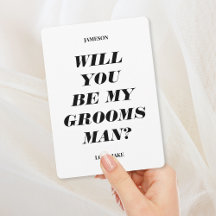 ¿Serás Mi Groomsman? Invitación de texto moderno
