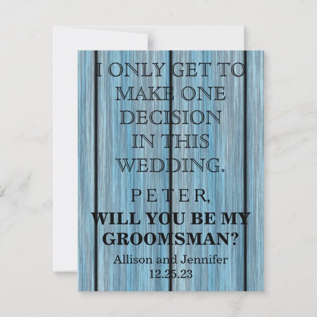 ¿Serás mi Groomsman? Invitación personalizada (Anverso)
