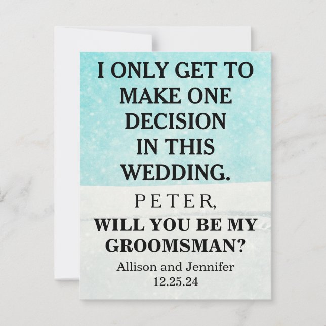 ¿Serás mi Groomsman? Invitación personalizada (Anverso)