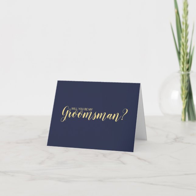 ¿Serás Mi Groomsman? Tarjeta de propuesta moderna (Anverso)