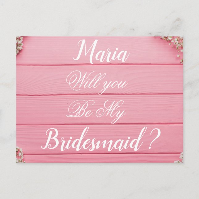 ¿Serás mi invitación a la boda de la dama de honor (Anverso)