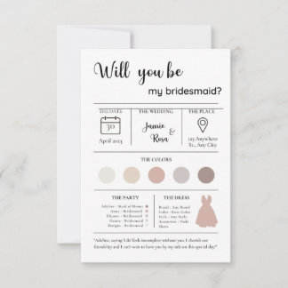 ¿Serás mi invitación de dama de honor?