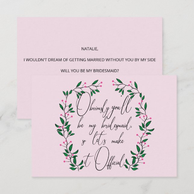 ¿Serás Mi Invitación De La Novia? (Anverso / Reverso)