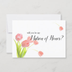 ¿Serás Mi Matrona de Honor Tulipanes Suaves de Col