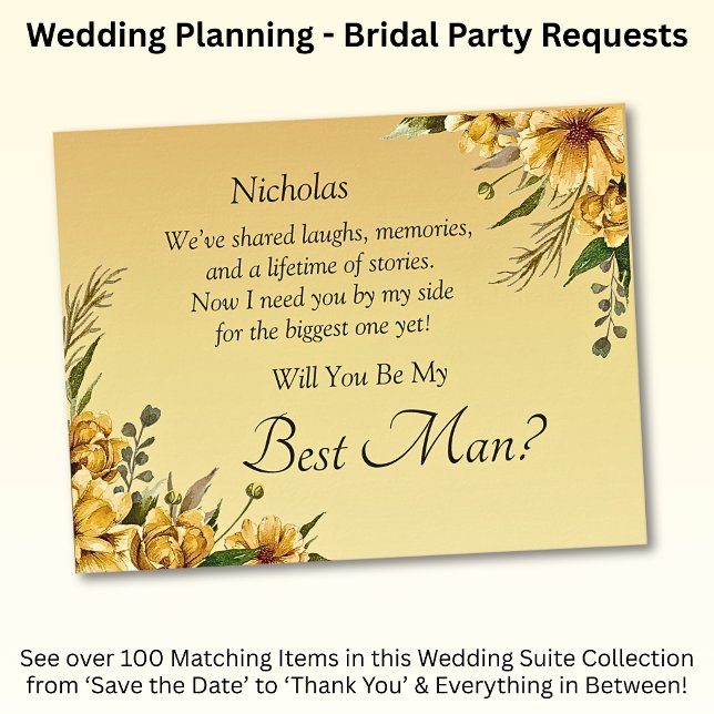 ¿Serás Mi Mejor Hombre? Amarillo dorado (Subido por el creador)