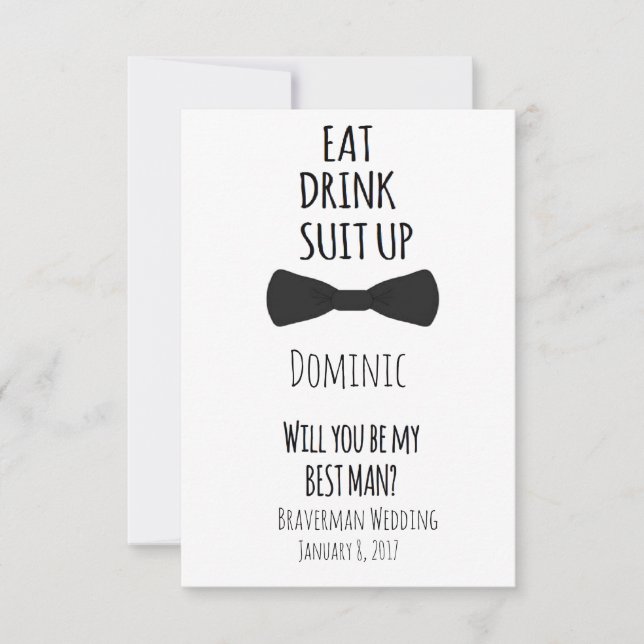 ¿serás mi mejor hombre? Invitación a la mejor boda (Anverso)
