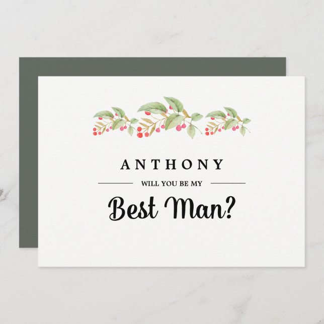 ¿Serás mi mejor hombre? Invitaciones personalizado (Anverso / Reverso)