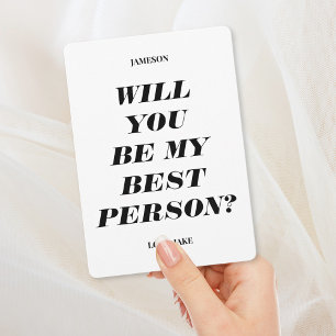 ¿Serás mi mejor persona? Invitación de texto moder