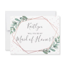 ¿Serás Mi Mujer De Honor Eucalyptus Geométrico?