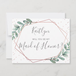 ¿Serás Mi Mujer De Honor Eucalyptus Geométrico?