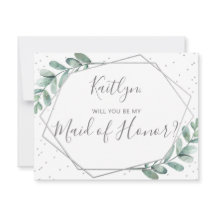 ¿Serás Mi Mujer De Honor Eucalyptus Geométrico?