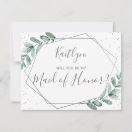 ¿Serás Mi Mujer De Honor Eucalyptus Geométrico?