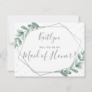 ¿Serás Mi Mujer De Honor Eucalyptus Geométrico?