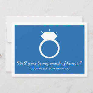 ¿Serás Mi Mujer De Honor? Tarjeta de anillo azul