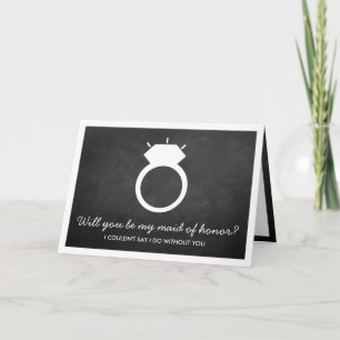 ¿Serás Mi Mujer De Honor? Tarjeta de Anillo de Cha