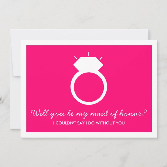¿Serás Mi Mujer De Honor? Tarjeta de anillo rosado (Anverso)