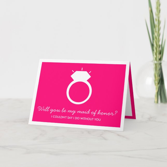 ¿Serás Mi Mujer De Honor? Tarjeta de anillo rosado (Anverso)