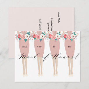 ¿Serás Mi Mujer De Honor? Tarjeta de dama de hon