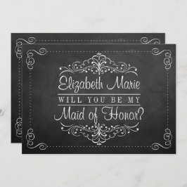 ¿Serás Mi Mujer De Honor? Tarjetas Chalkboard