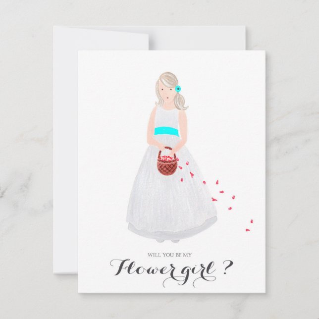 ¿Serás mi niña de las flores tarjeta personalizada (Anverso)