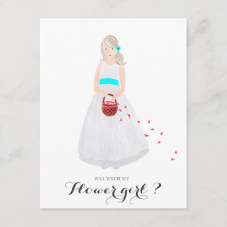 ¿Serás mi niña de las flores tarjeta personalizada