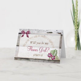 ¿Serás mi niña de las flores tarjeta rústica borgo