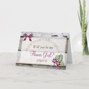 ¿Serás mi niña de las flores tarjeta rústica borgo