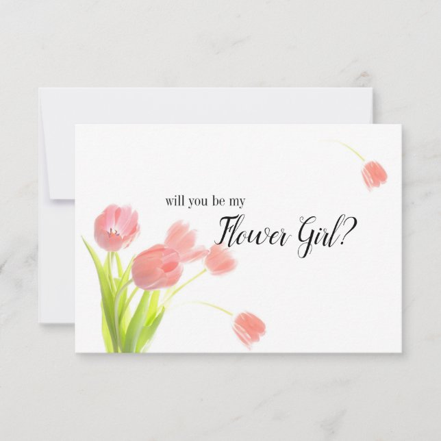¿Serás Mi Niña Flor Con Tulipanes Rosa Blancos? (Anverso)