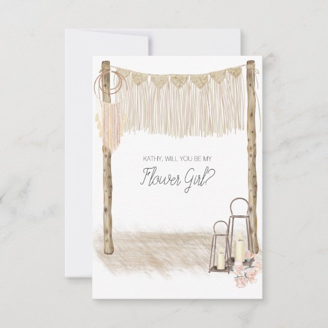 ¿Serás Mi Niña Flor Moderna Boho Pink? (Anverso)