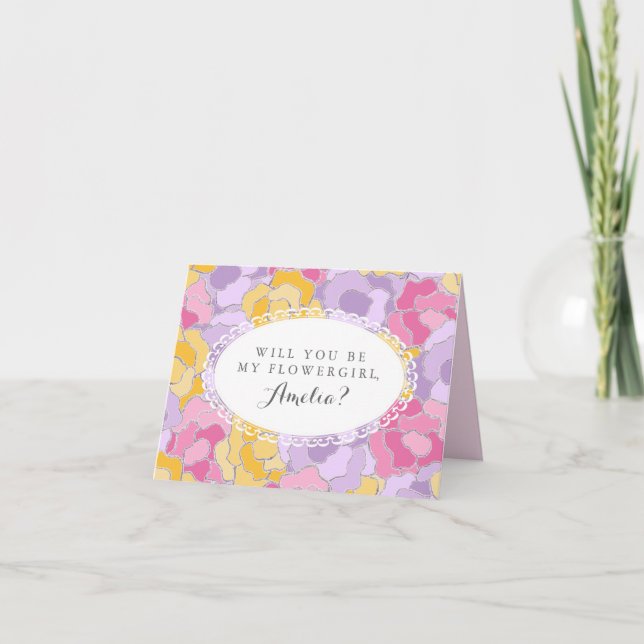 "¿Serás Mi Niña Flor?" Tarjeta mediana (Anverso)