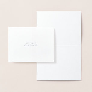 ¿Serás Mi Novia?   Elegante Tarjeta Plata