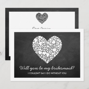 ¿Serás Mi Novia? Tarjeta cardíaca de pizarra