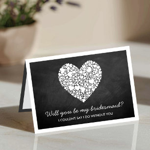 ¿Serás Mi Novia? Tarjeta cardíaca de pizarra