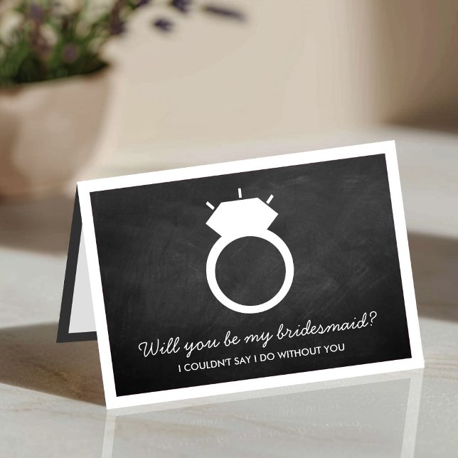¿Serás Mi Novia? Tarjeta de Anillo de Chalkboard (Subido por el creador)