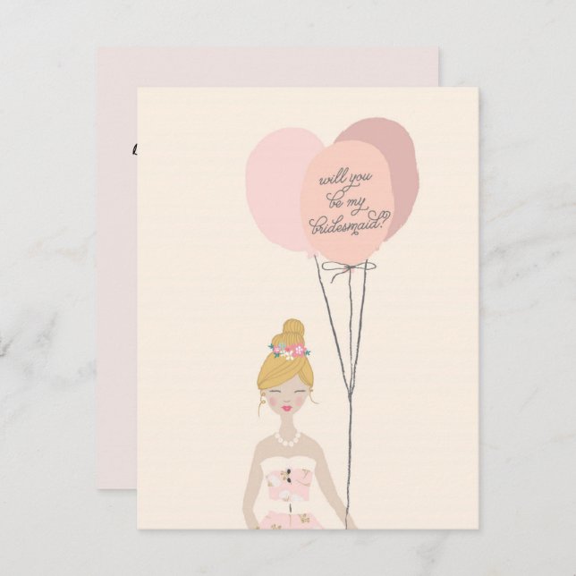 ¿Serás Mi Novia? | Tarjeta de dama de honor (Anverso / Reverso)