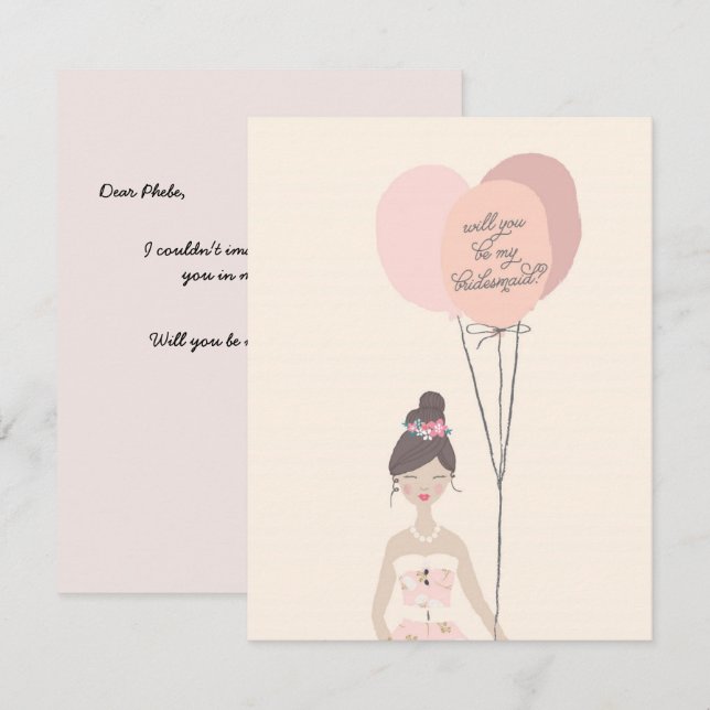 ¿Serás Mi Novia? | Tarjeta de dama de honor (Anverso / Reverso)
