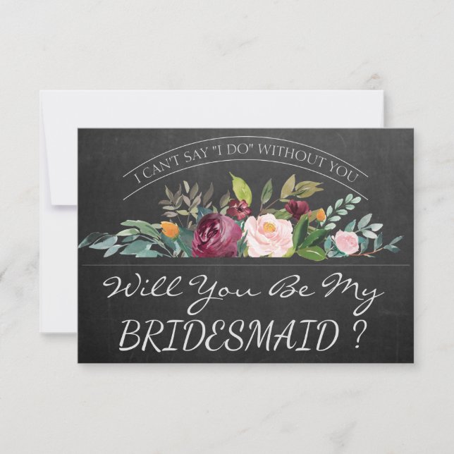 ¿Serás Mi Novia? | Tarjeta Rustic Bridesmaid (Anverso)