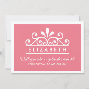 ¿Serás Mi Novia? Tarjeta Tiara rosa